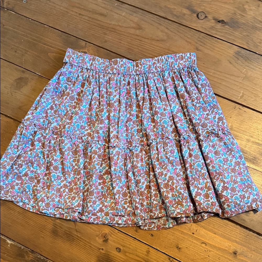 GAP Floral Skater Skirt in Blue and Brown